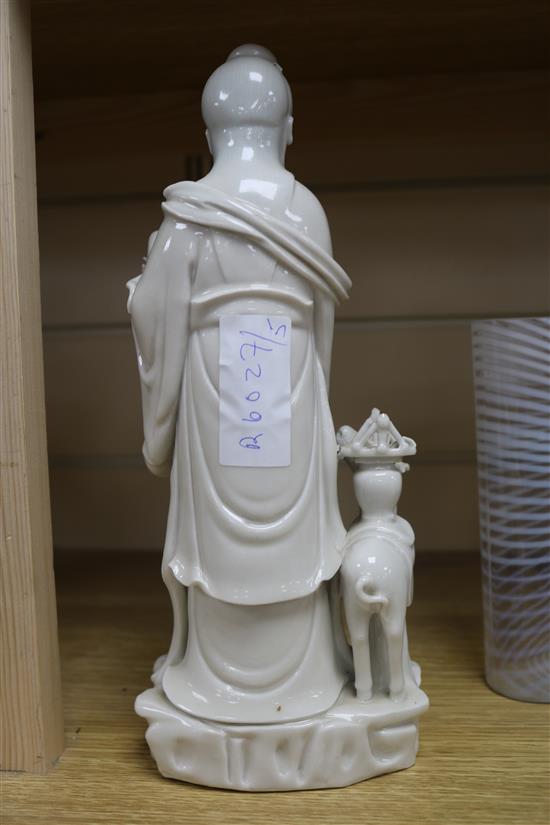 A blanc de chine 19th century model of Guanyin